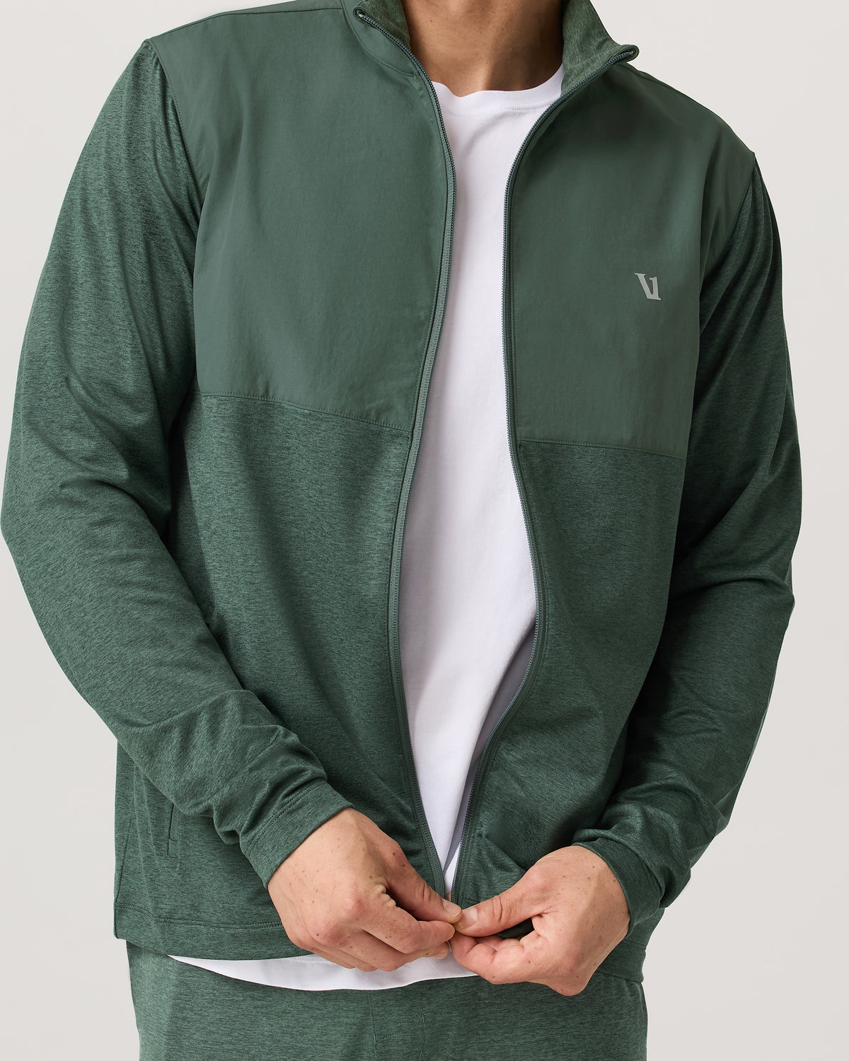 Men's Sunday Element Track Jacket Agate Green Heather - Image 2