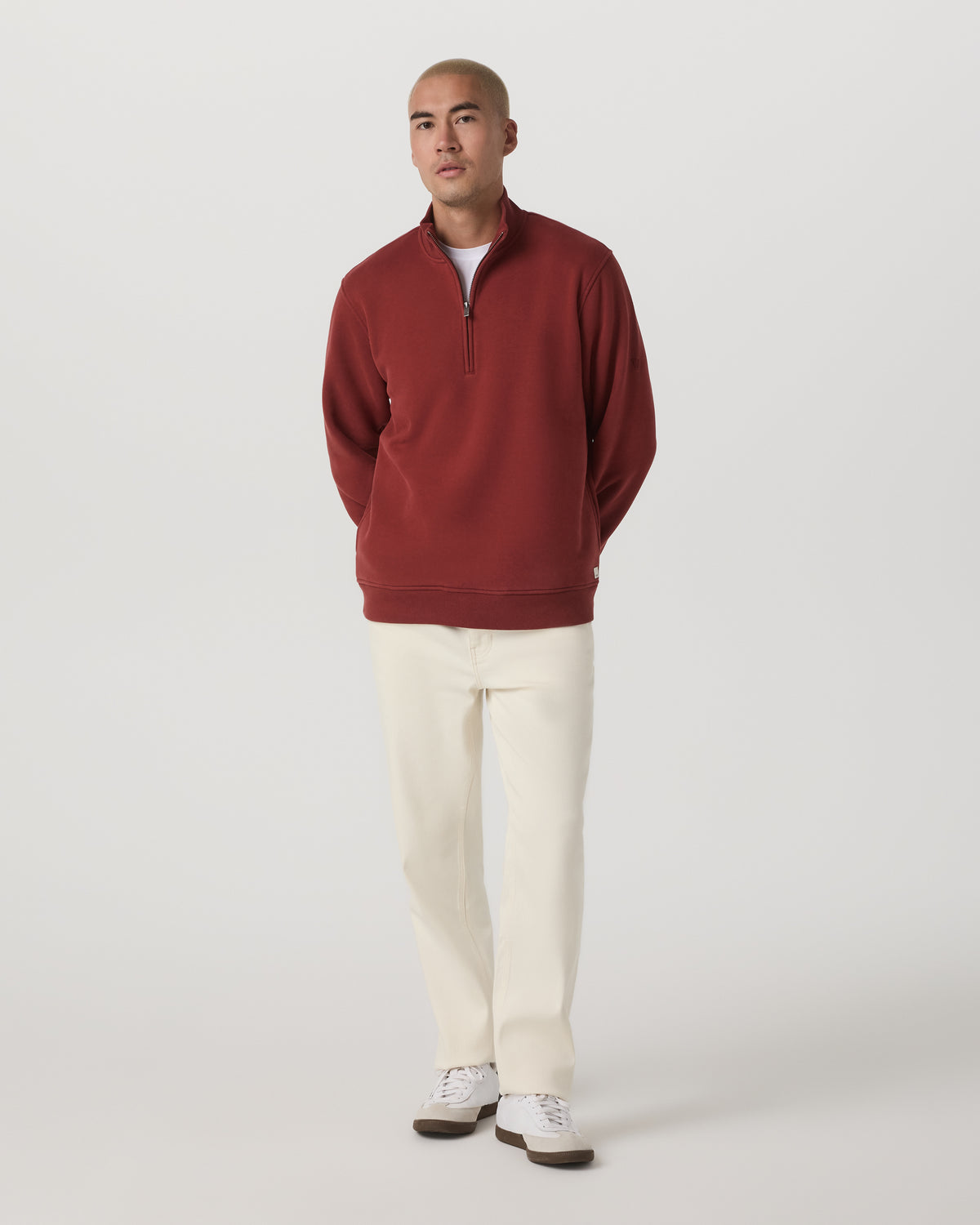 Seaside 1/2 Zip Classic Men's Spiced Apple Pullover - Image 2