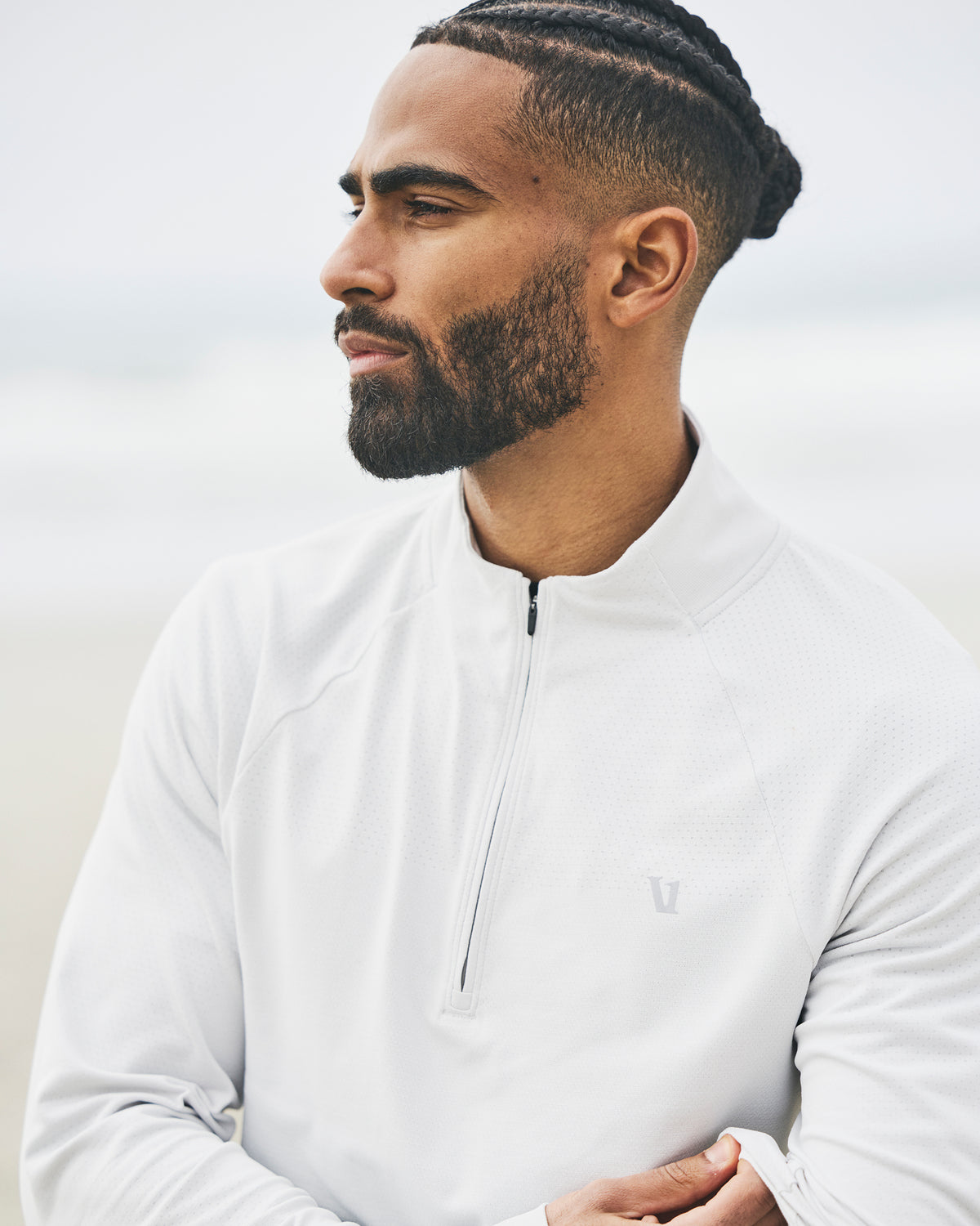 Clearview Seamless Quarter Zip Frost Grey Long Sleeve