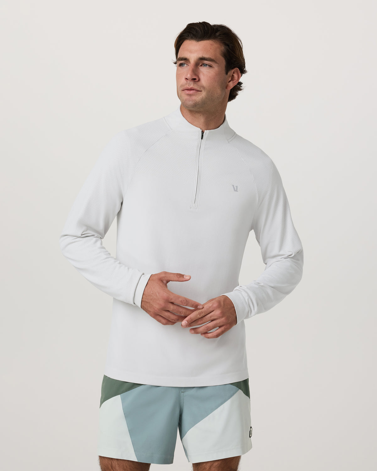 Clearview Seamless Quarter Zip Frost Grey Long Sleeve - Image 2