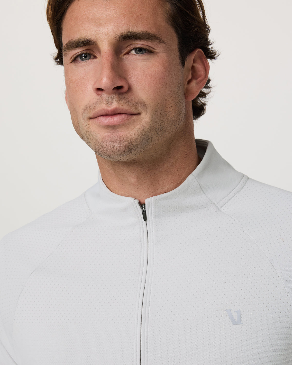 Clearview Seamless Quarter Zip Frost Grey Long Sleeve - Image 3