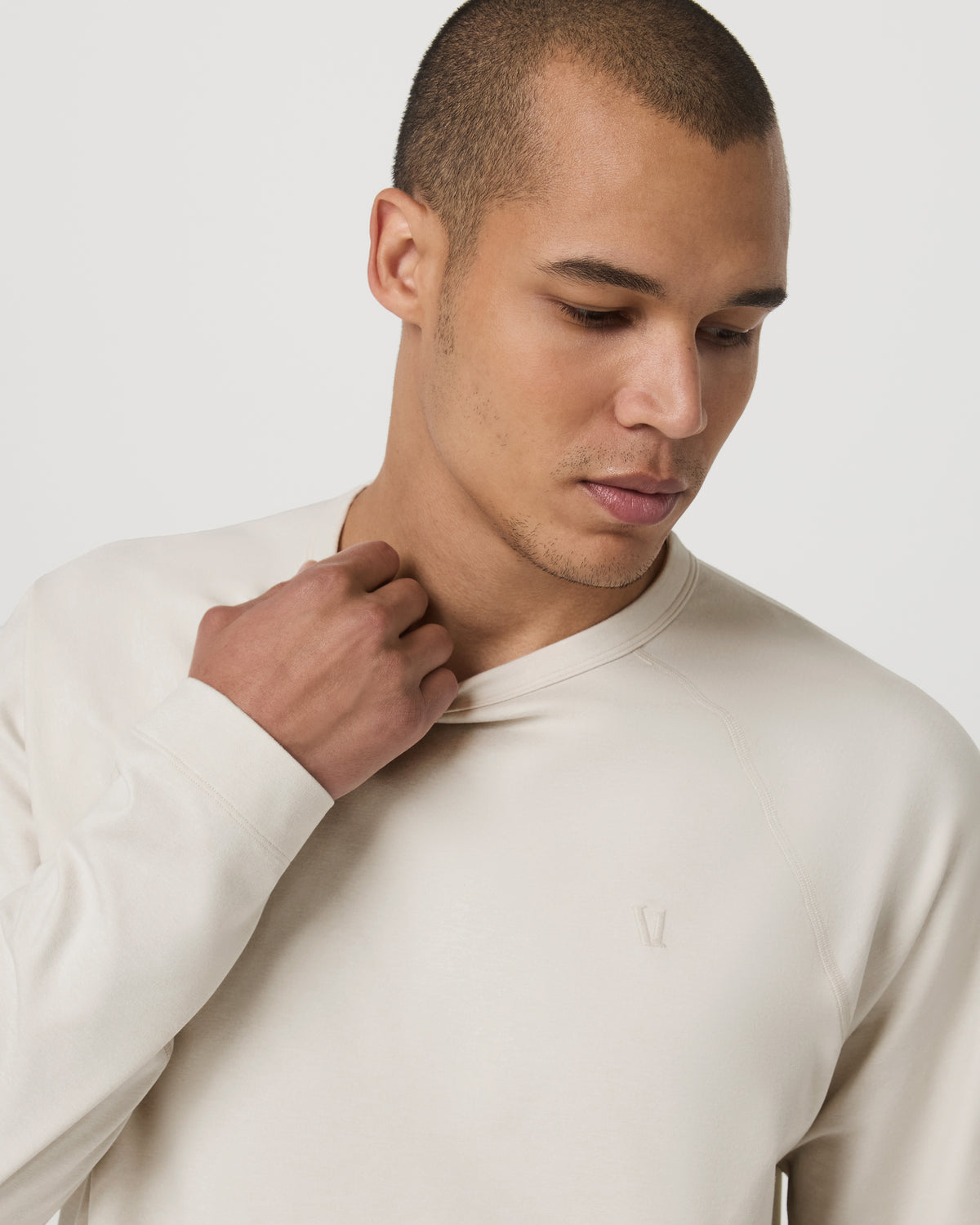 Coronado Crew - Relaxed Fit Men's Ivory Heather Crew - Image 2