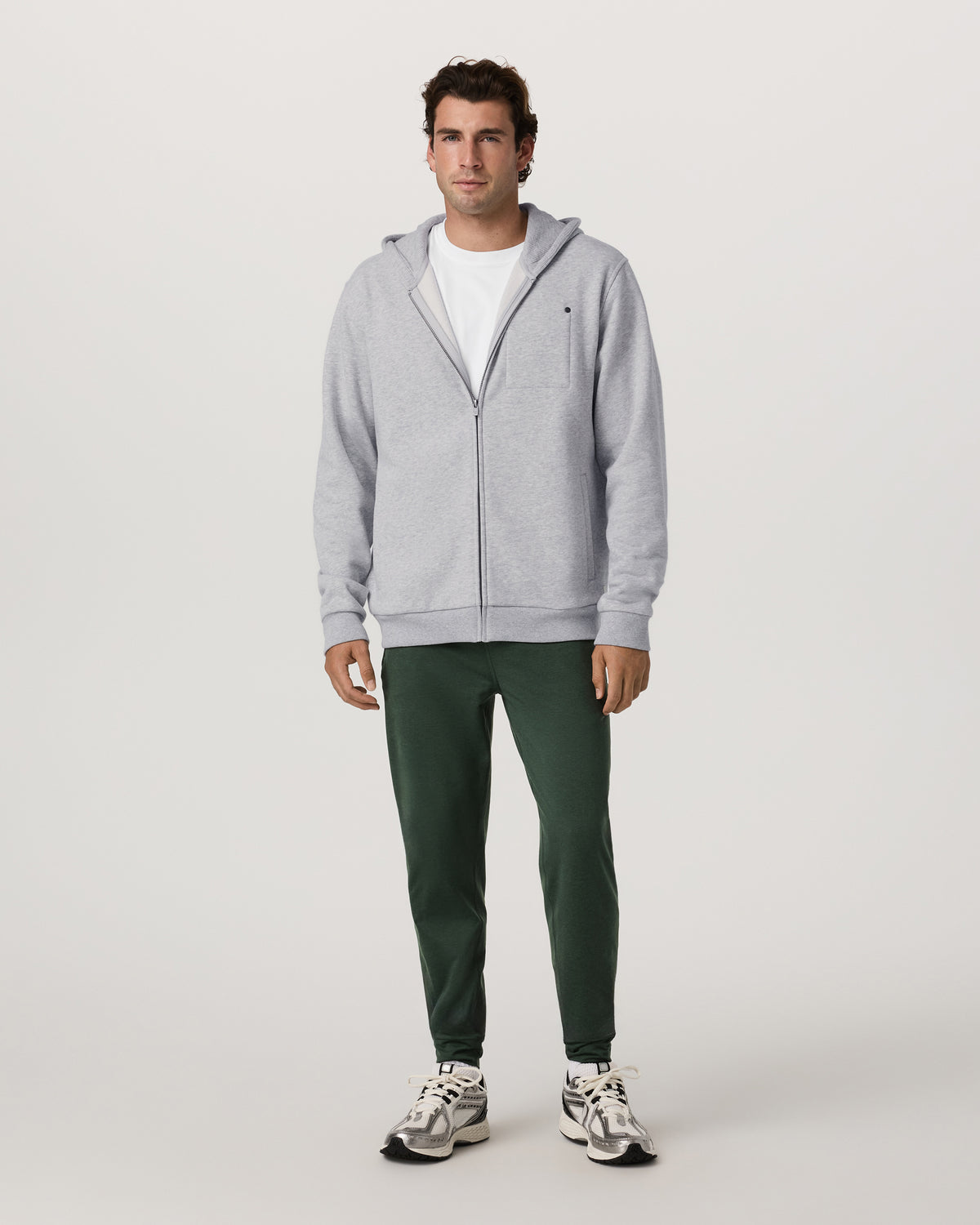 Seaside Full Zip 2.0 Men's Light Heather Grey Hoodie - Image 3