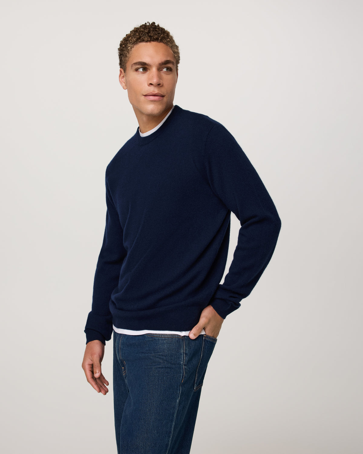 Berik Cashmere Sweater Men's Sweater in Ink - Image 2