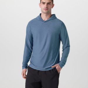 Strato Tech Hoodie Men's Pool Blue Workout Hoodie