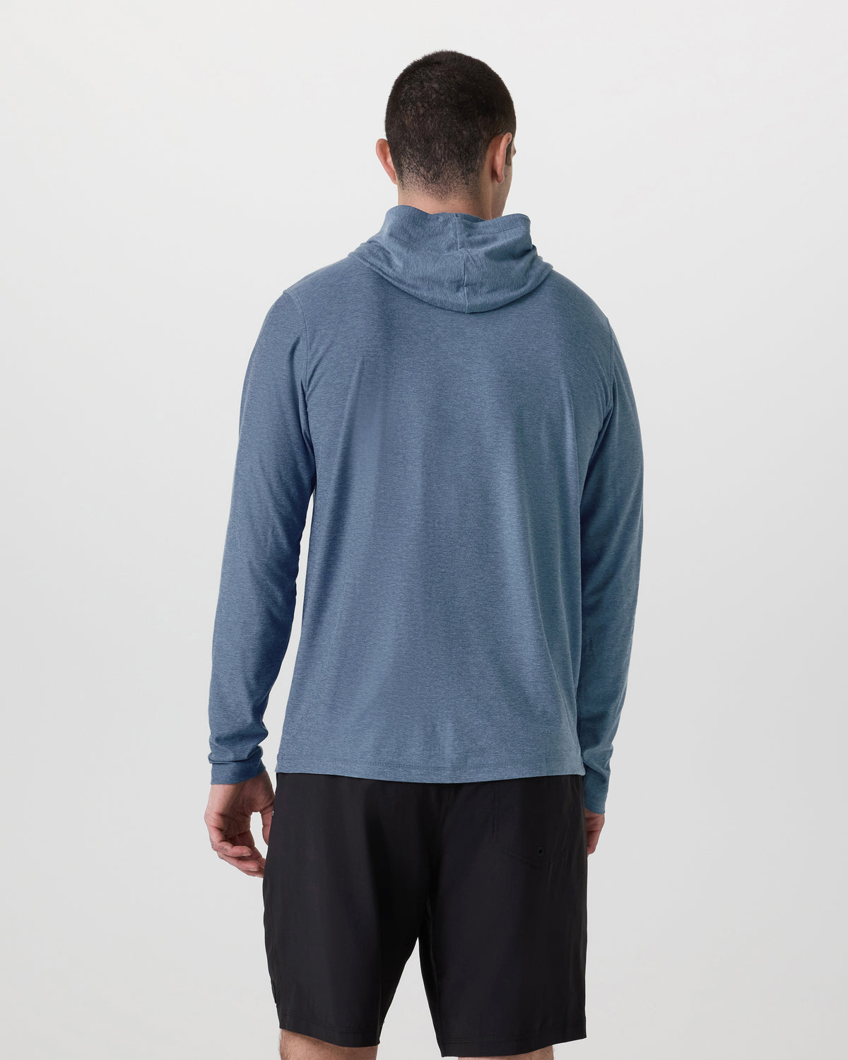 Strato Tech Hoodie Men's Pool Blue Workout Hoodie - Image 3