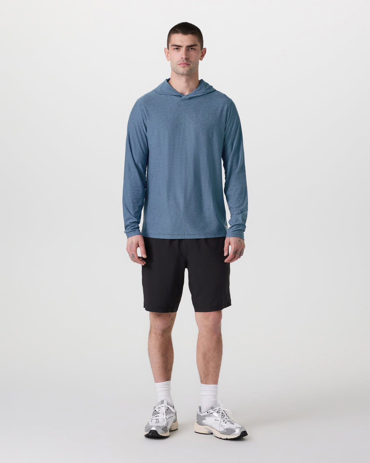 Strato Tech Hoodie Men's Pool Blue Workout Hoodie - Image 5