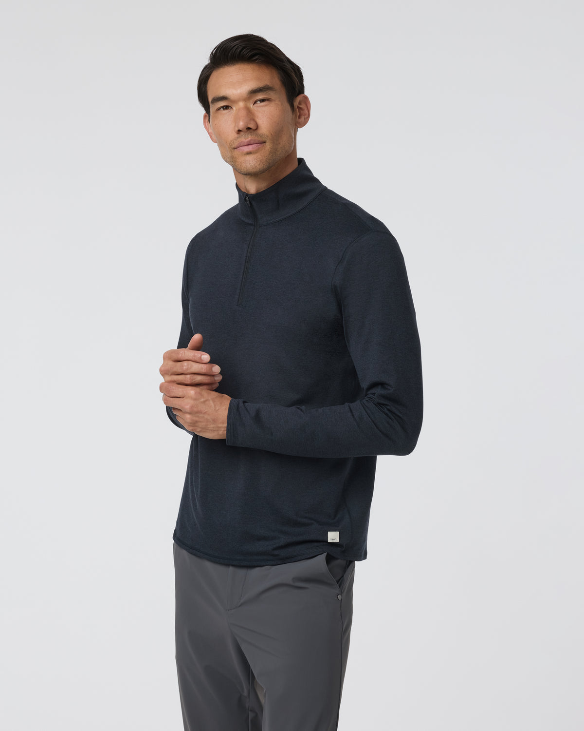 Ponto Half Zip Mock Neck Ink Heather