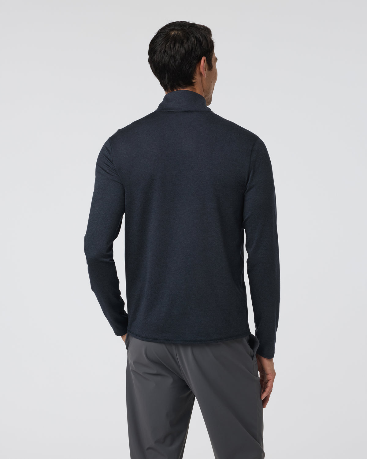 Ponto Half Zip Mock Neck Ink Heather - Image 2