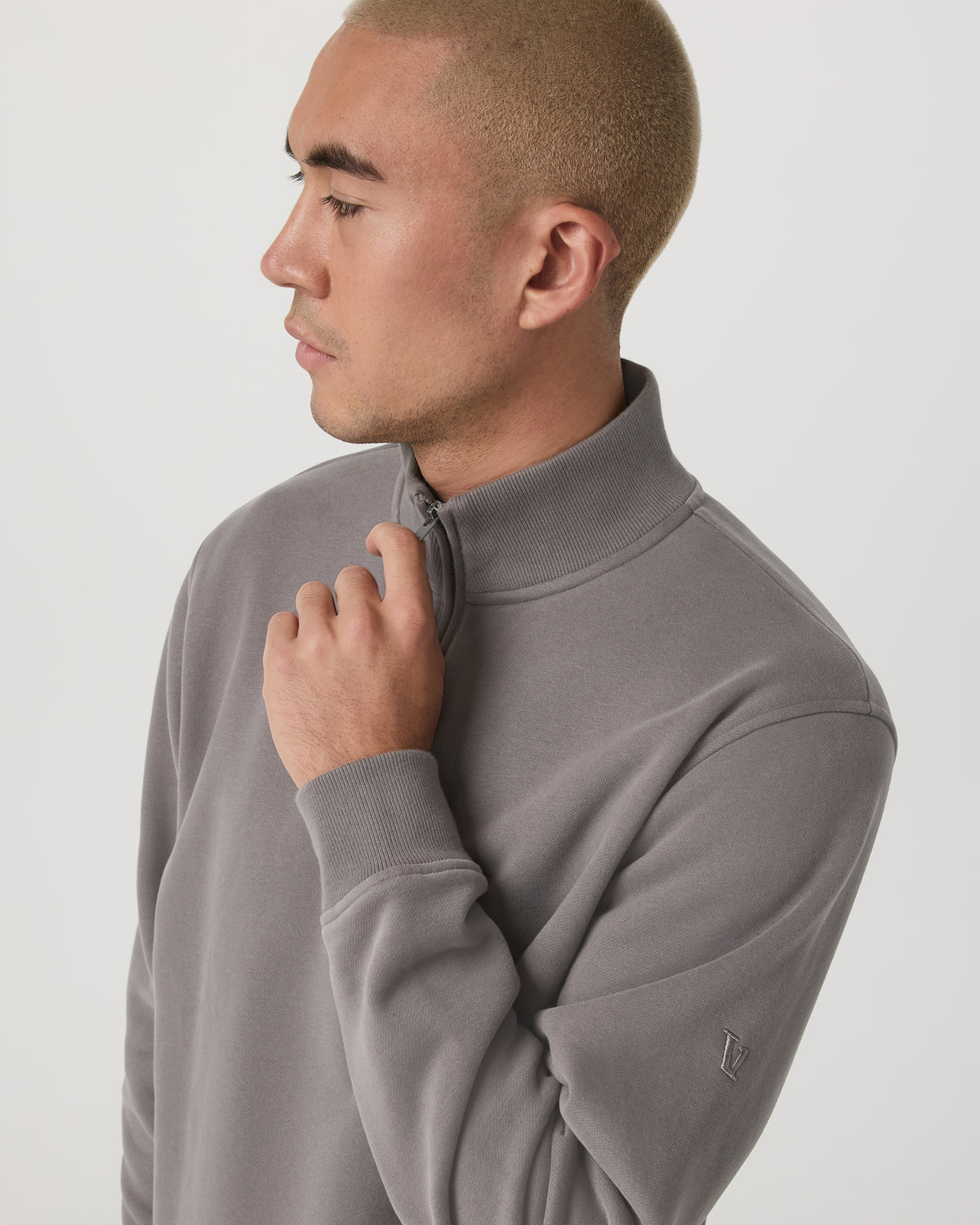 Seaside 1/2 Zip Classic Men's Cavern Grey Pullover - Image 5