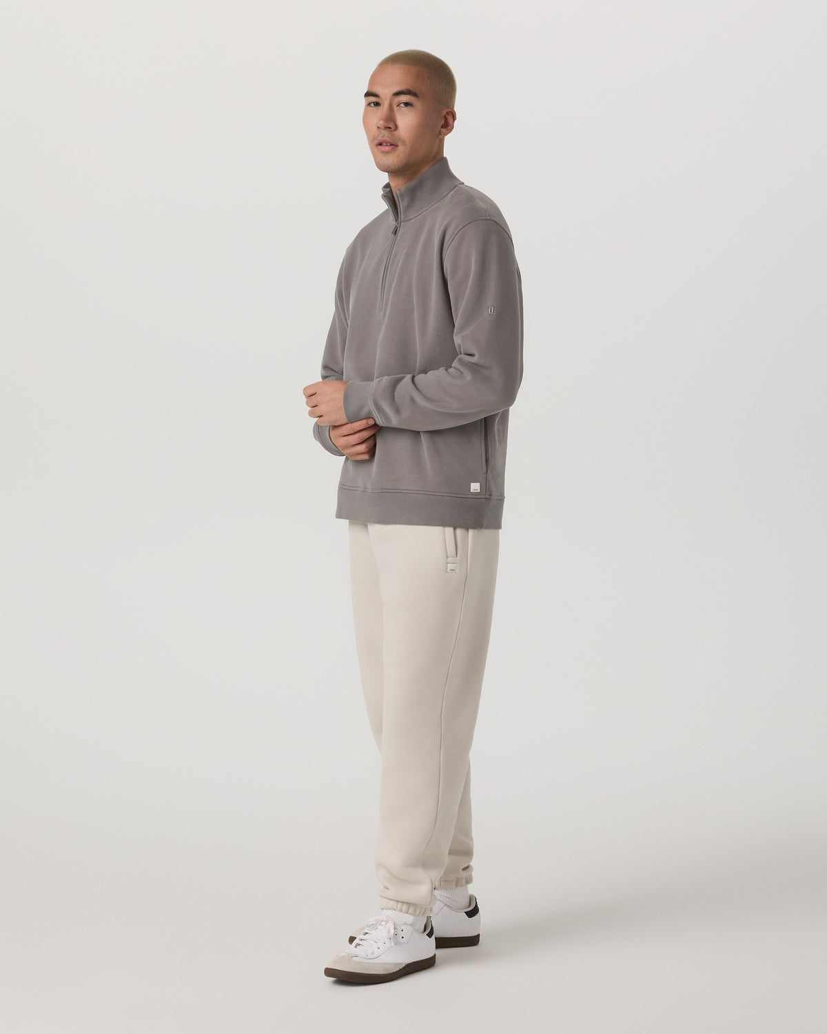 Seaside 1/2 Zip Classic Men's Cavern Grey Pullover - Image 6