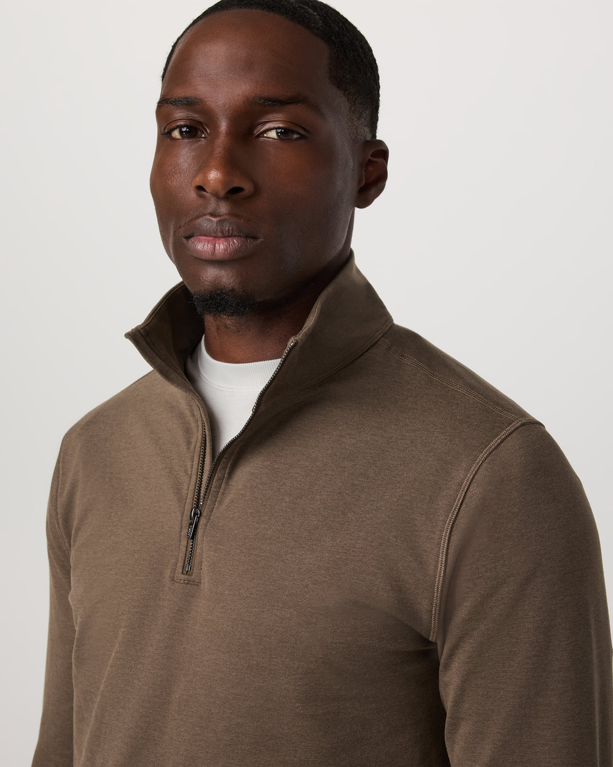 Coronado 1/2 Zip Men's Espresso Heather Pullover - Image 2