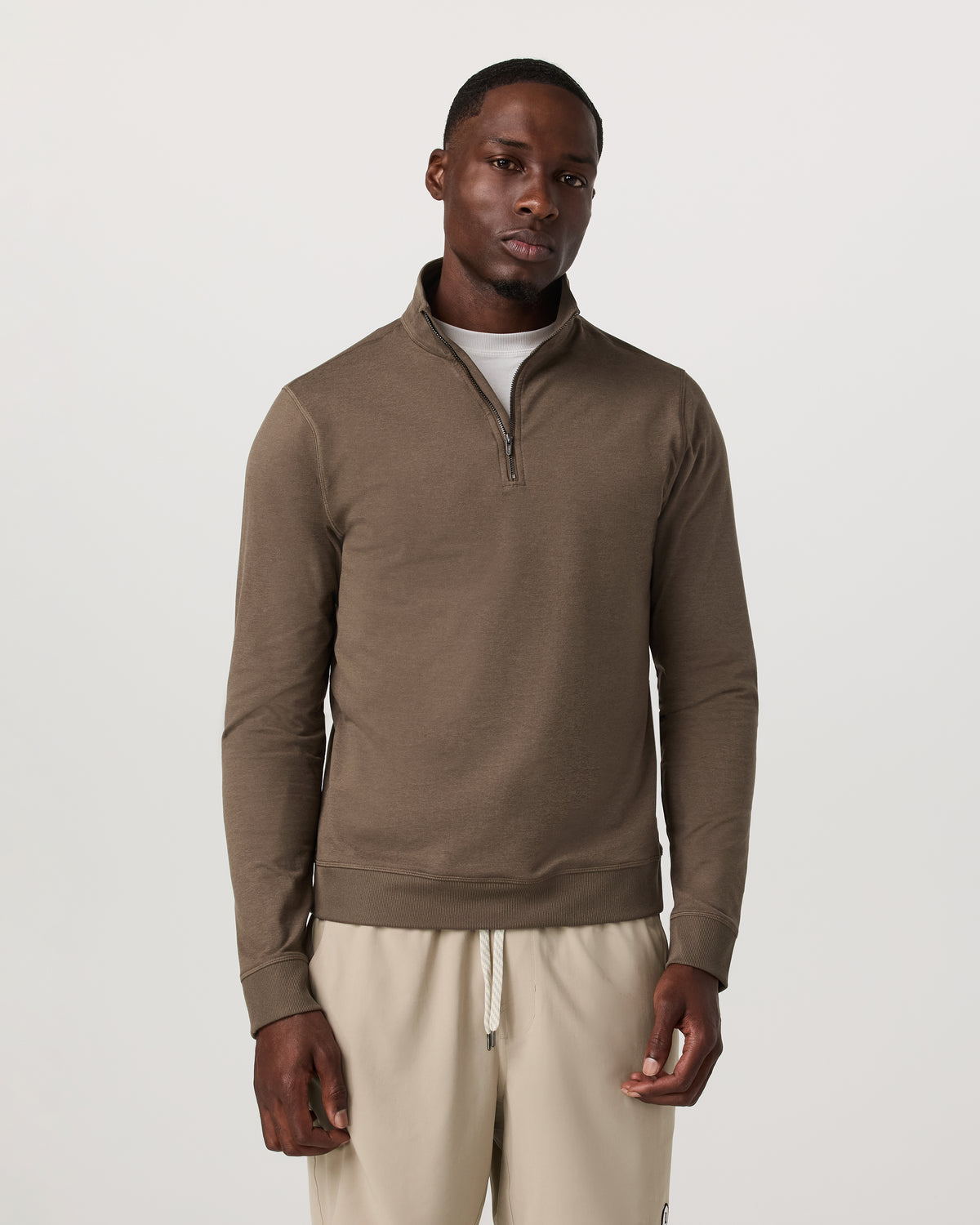 Coronado 1/2 Zip Men's Espresso Heather Pullover - Image 3