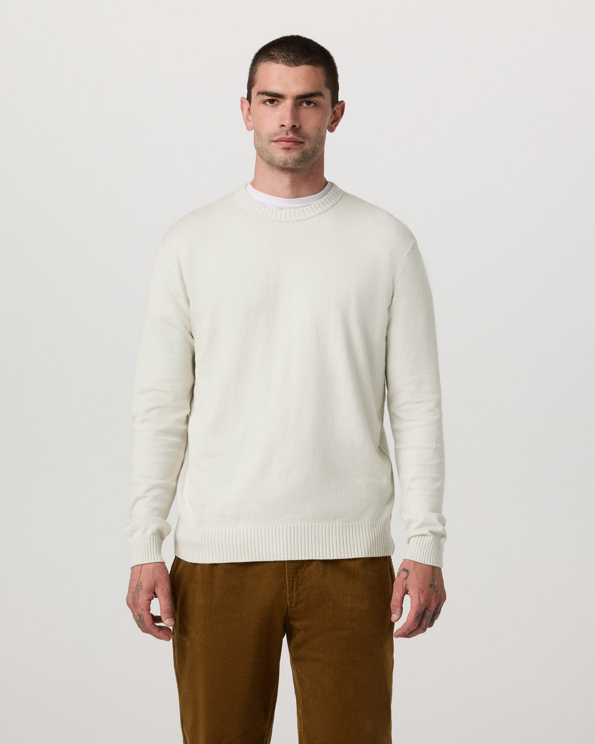 Fluent Sweater Men's Winter Grey Cashmere Sweater - Image 3