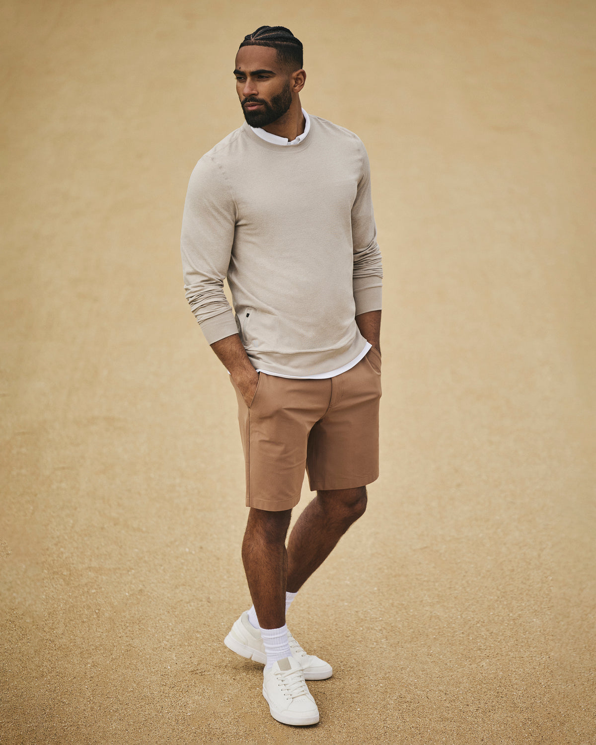 Ponto Performance Crew Dark Salt Heather Pullover - Image 4