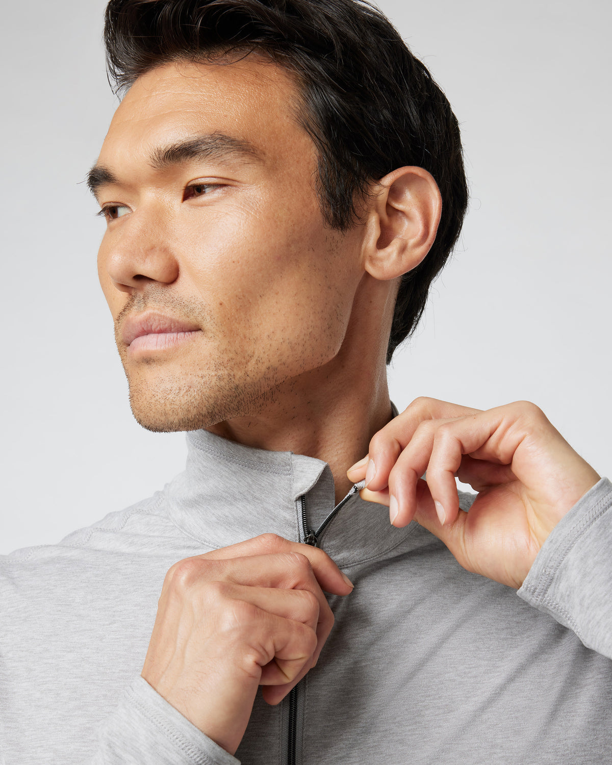 Ease Performance Half Zip 2.0 Light Heather Grey - Image 2