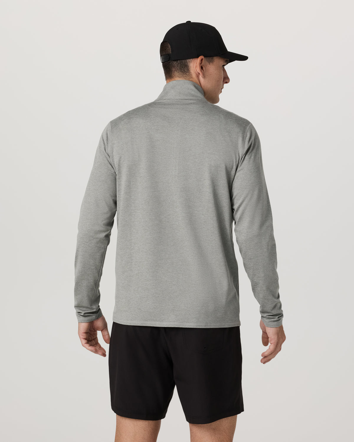 Ponto 1/2 Zip Mock Neck Men's Driftwood Heather Top - Image 4