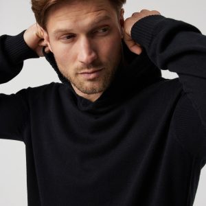 Fluent Sweater Hoodie Black Cotton Cashmere Hoodie