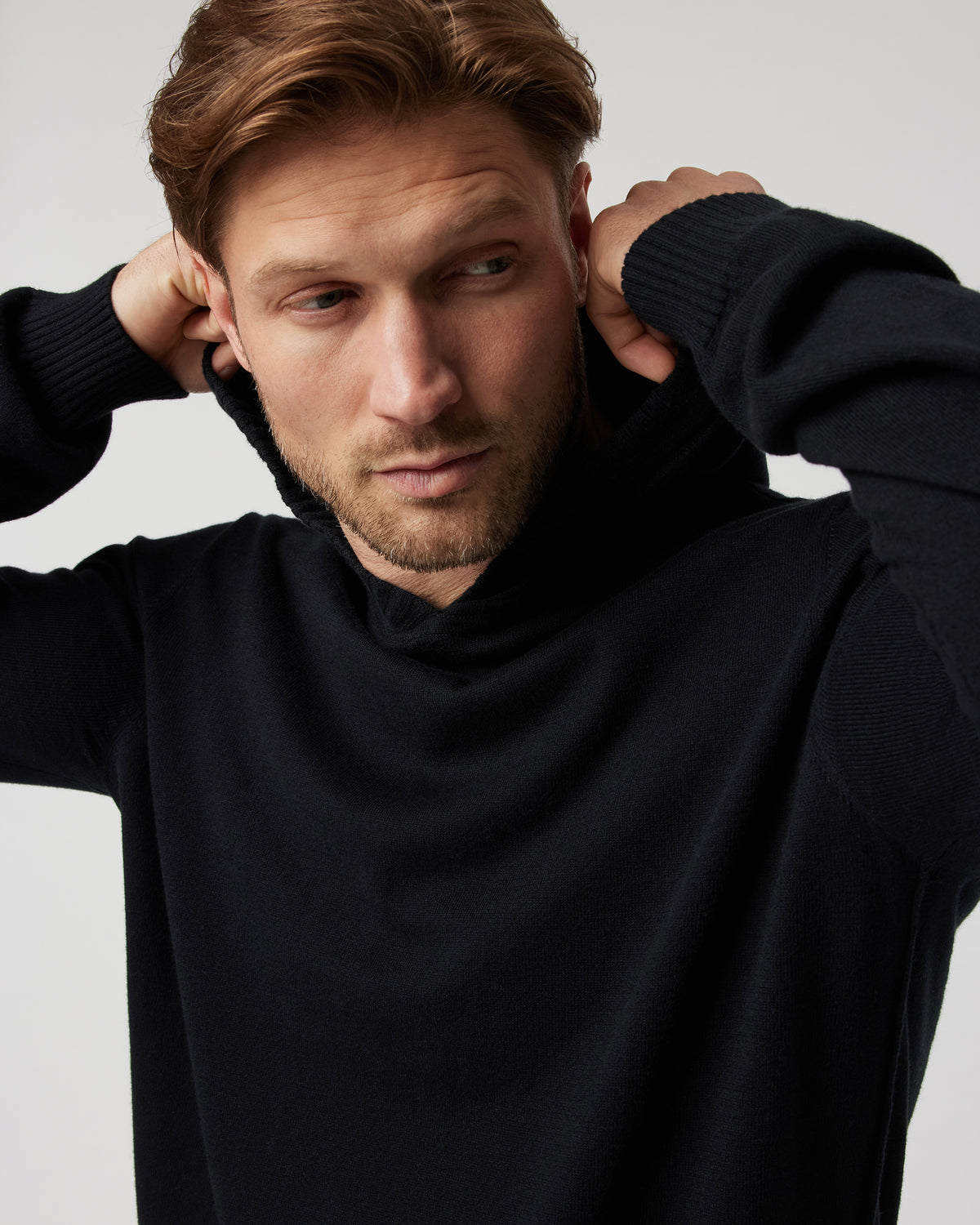 Fluent Sweater Hoodie Black Cotton Cashmere Hoodie