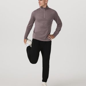 Ponto 1/2 Zip Mock Neck Men's Huckleberry Heather Top