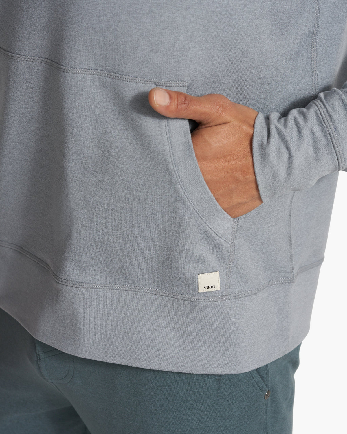 Ponto Performance Half Zip Hoodie Steel Heather - Image 3
