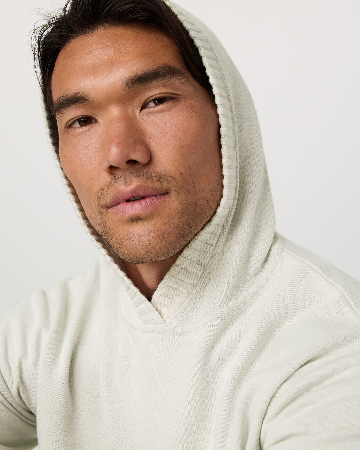Fluent Sweater Hoodie Men's Winter Grey Cashmere Hoodie - Image 2
