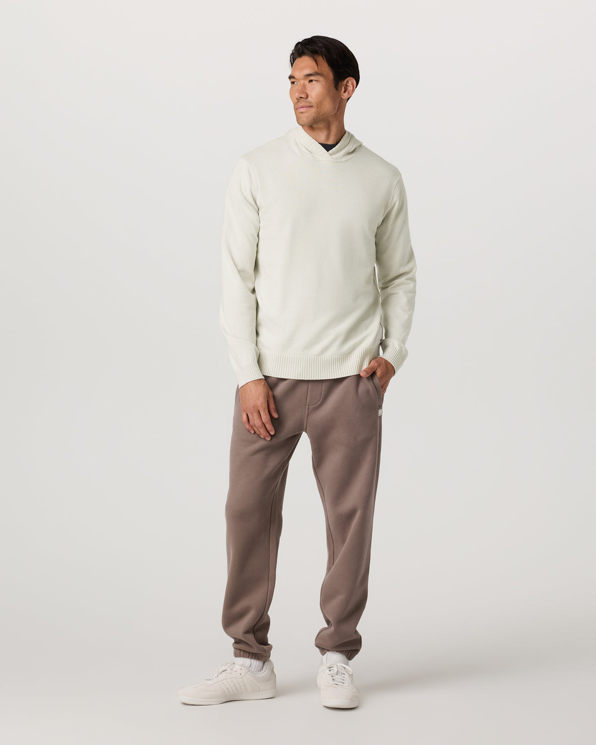 Fluent Sweater Hoodie Men's Winter Grey Cashmere Hoodie - Image 4