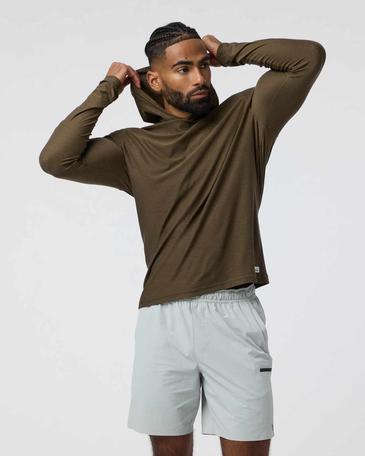 Strato Tech Hoodie Men's Moss Green Workout Hoodie