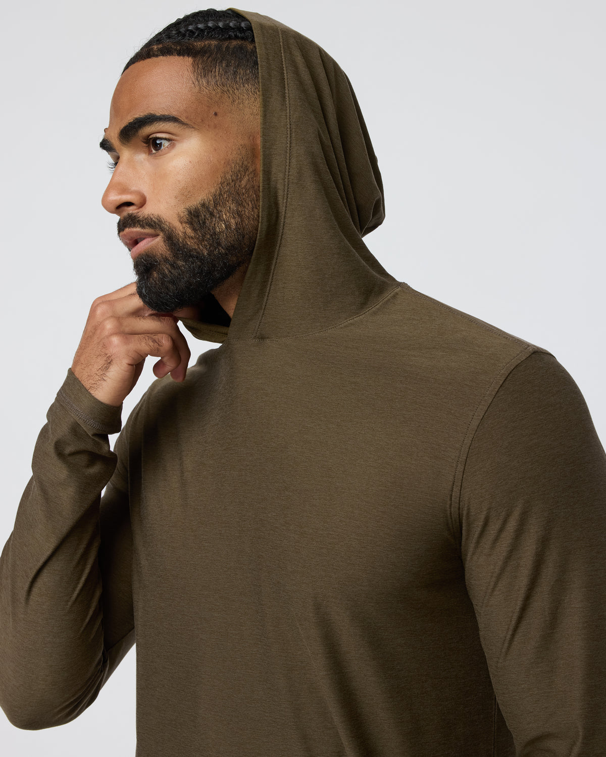 Strato Tech Hoodie Men's Moss Green Workout Hoodie - Image 2