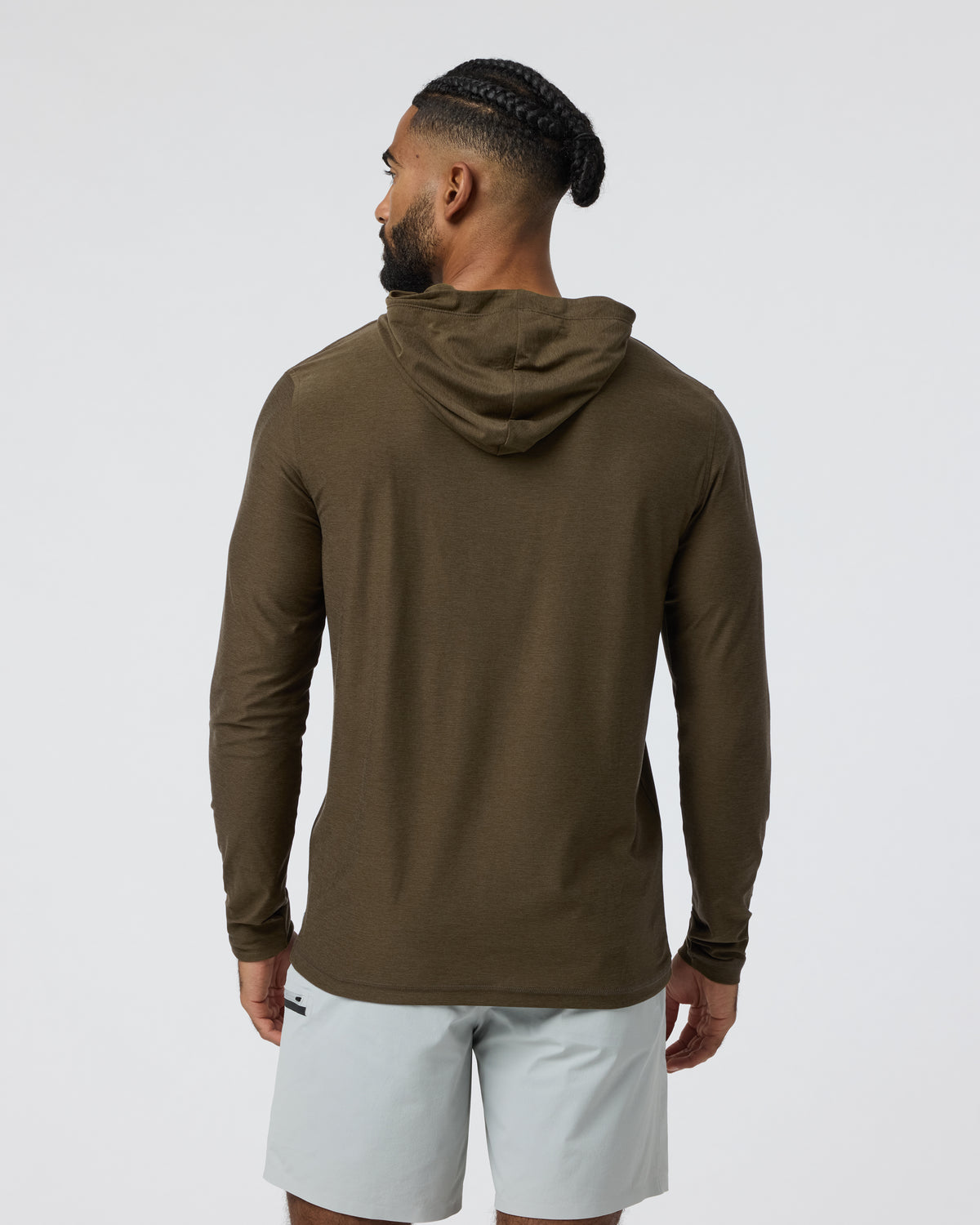 Strato Tech Hoodie Men's Moss Green Workout Hoodie - Image 5