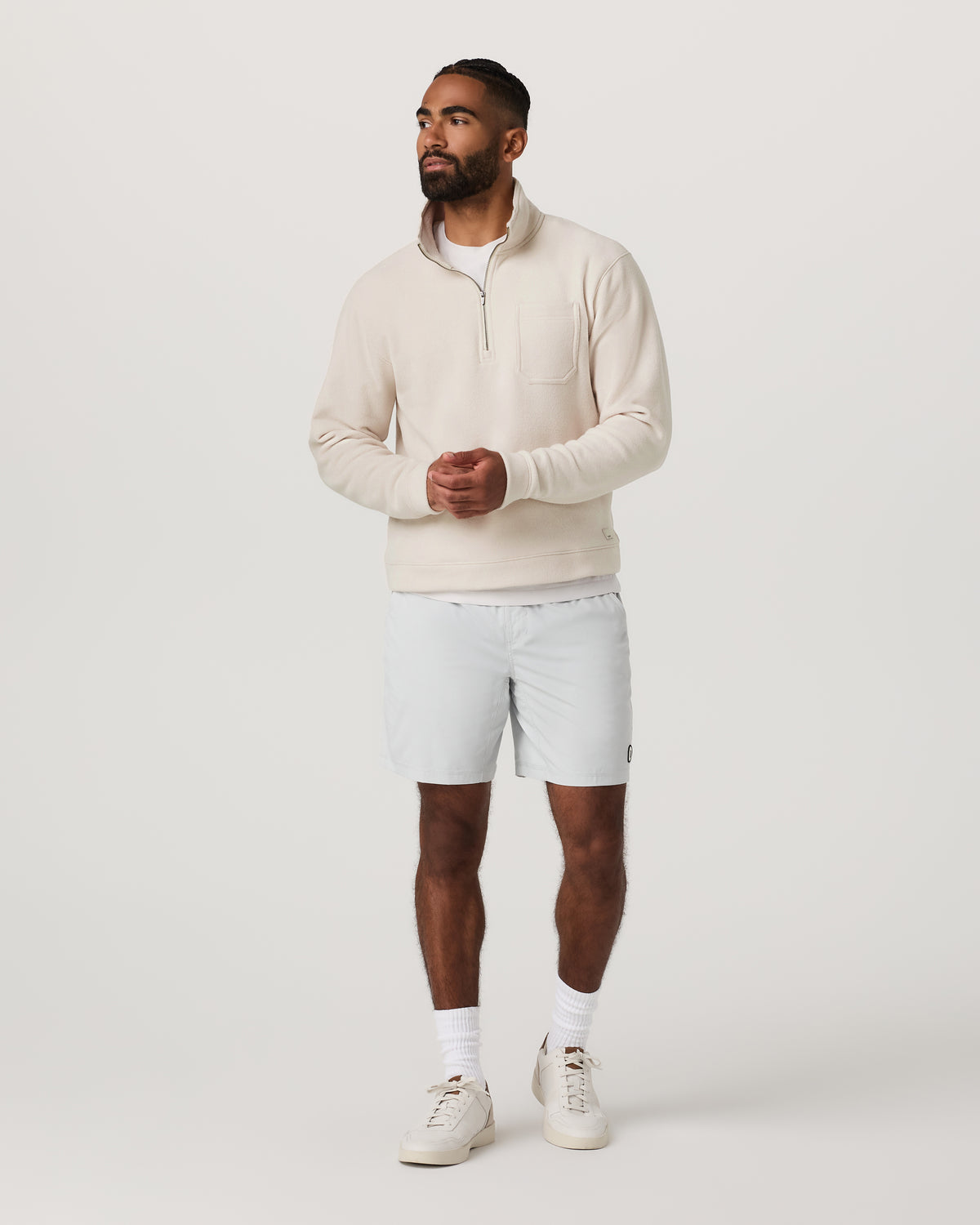 Beach Fleece 1/2 Zip - Relaxed Bone Heather Pullover - Image 5