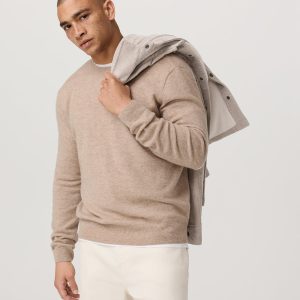 Berik Cashmere Sweater Men's Oatmeal Heather Sweater