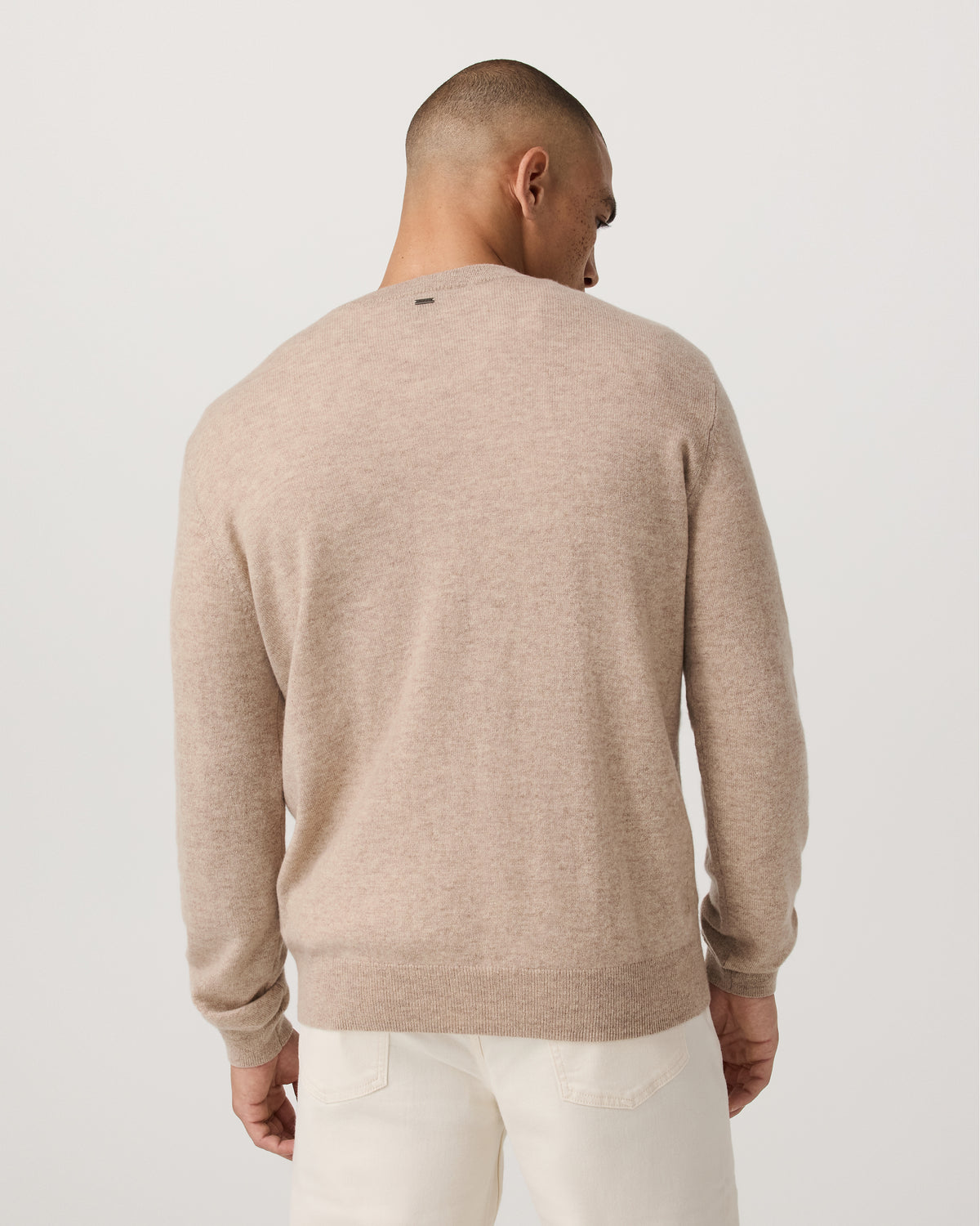 Berik Cashmere Sweater Men's Oatmeal Heather Sweater - Image 3