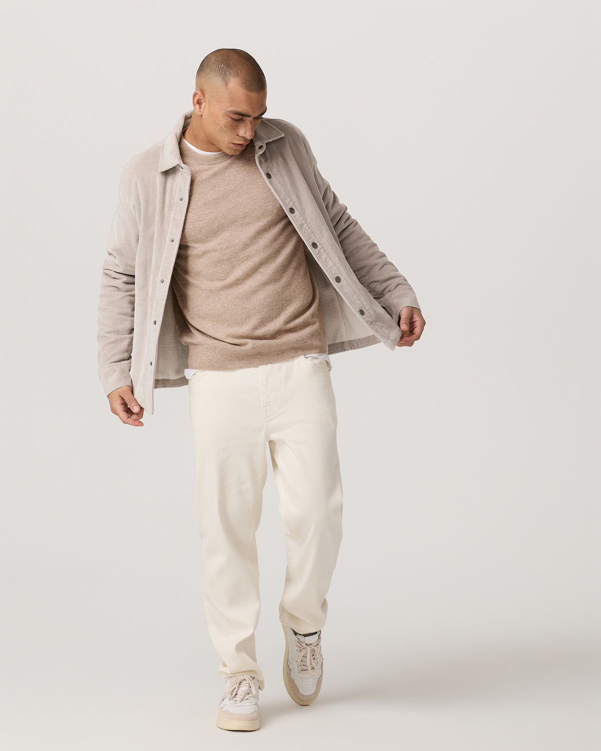Berik Cashmere Sweater Men's Oatmeal Heather Sweater - Image 4