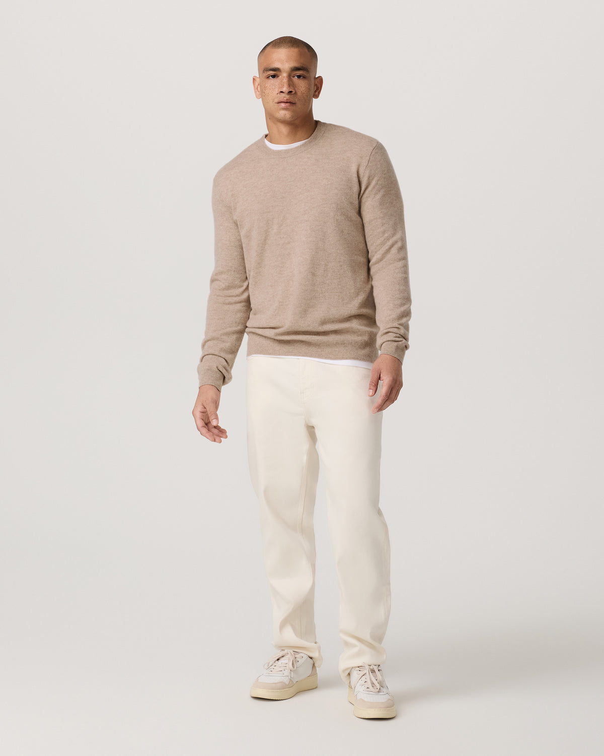 Berik Cashmere Sweater Men's Oatmeal Heather Sweater - Image 5