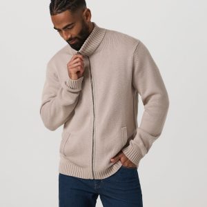Denver Full Zip Sweater Men's Willow Grey Zip Sweater