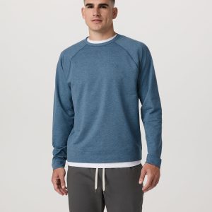 Coronado Crew - Relaxed Fit Pool Blue Heather Crewneck