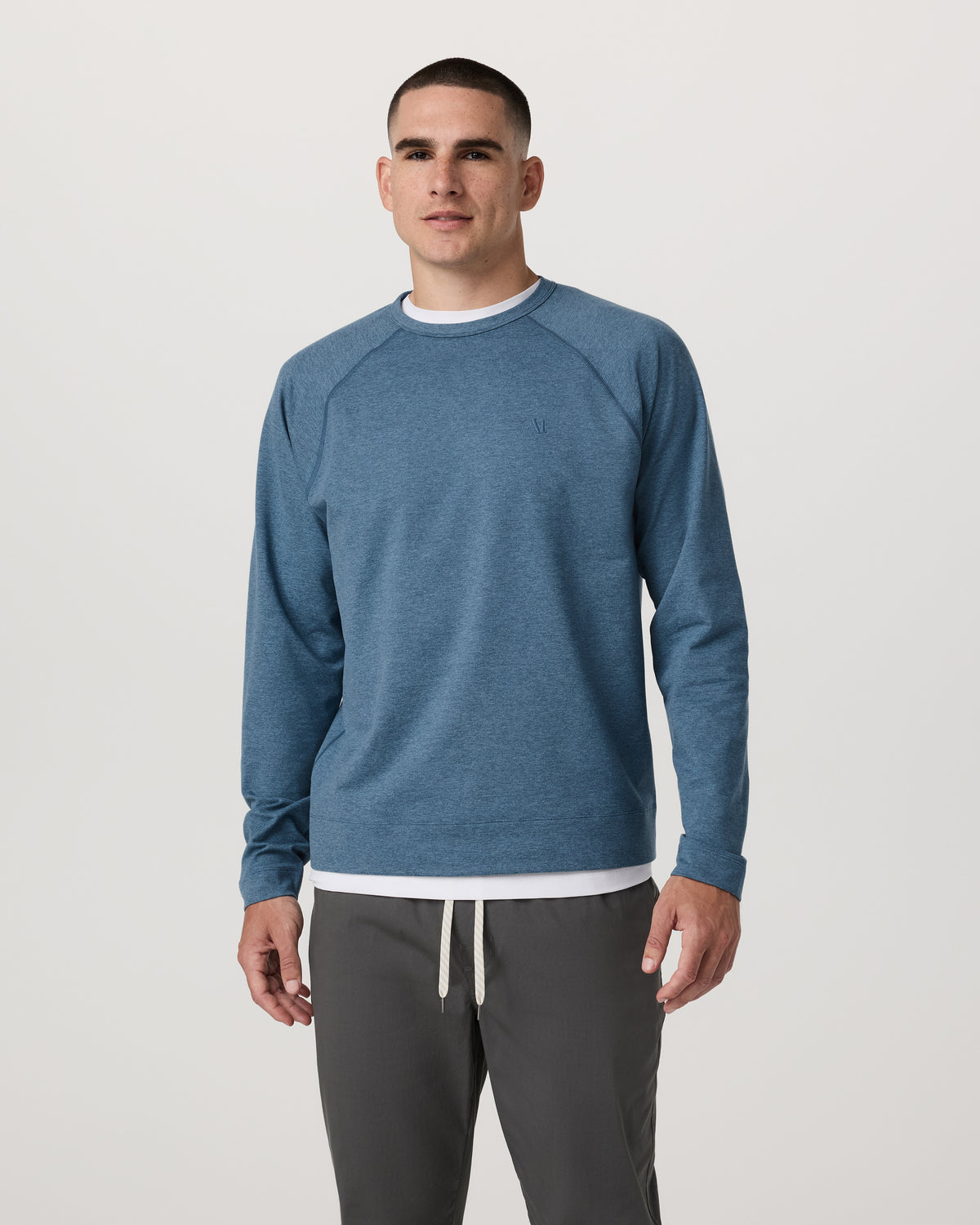 Coronado Crew - Relaxed Fit Pool Blue Heather Crewneck