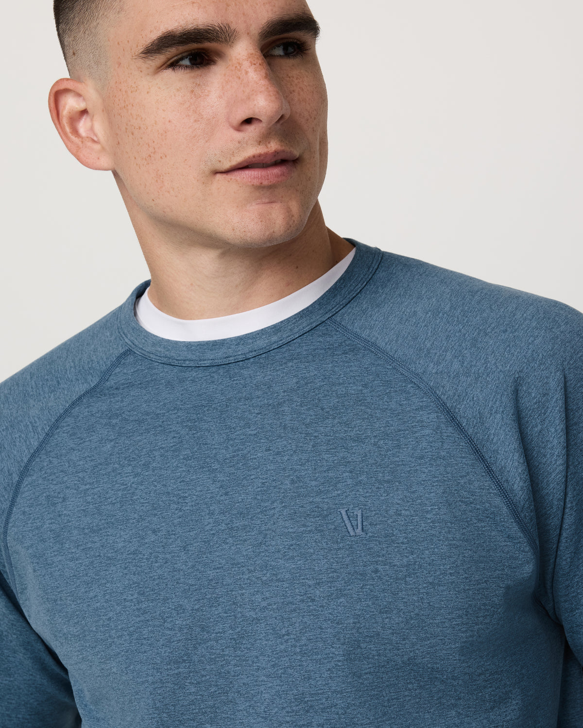 Coronado Crew - Relaxed Fit Pool Blue Heather Crewneck - Image 2