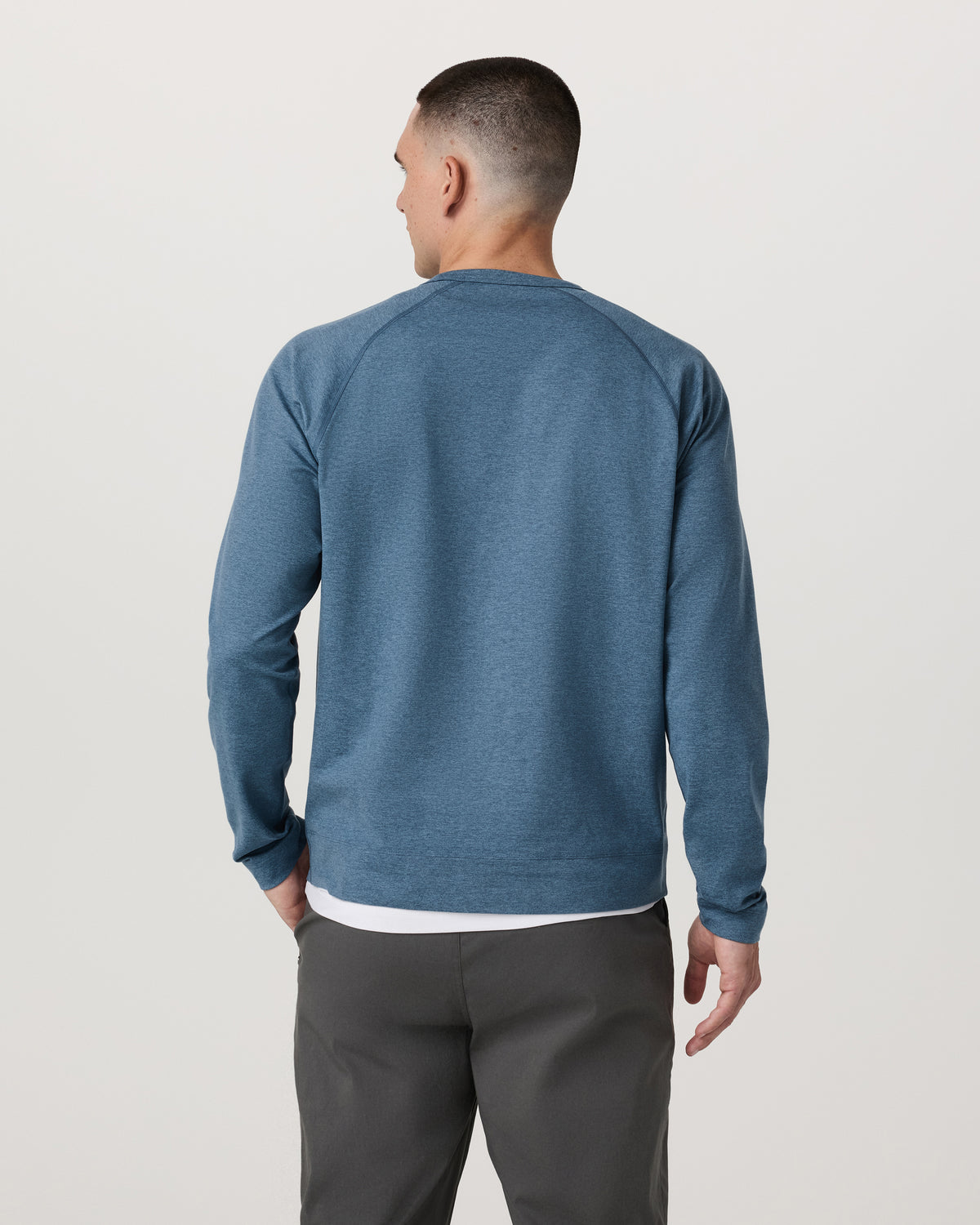 Coronado Crew - Relaxed Fit Pool Blue Heather Crewneck - Image 3