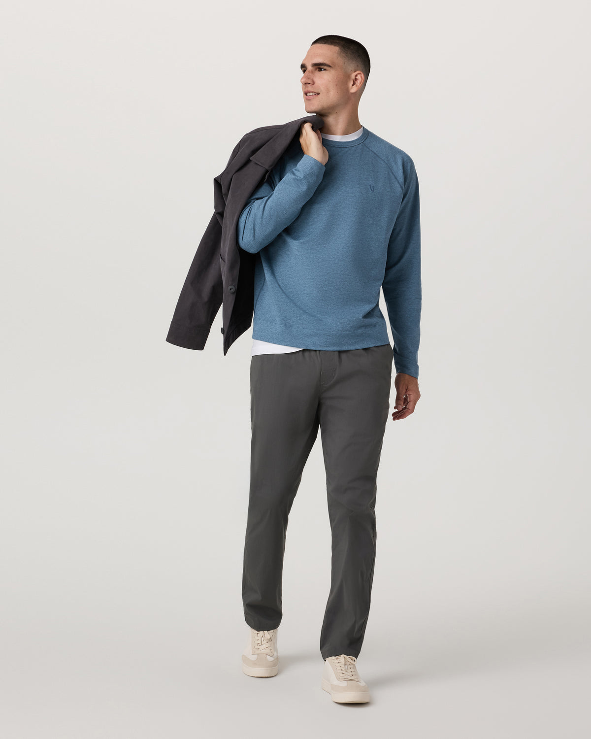 Coronado Crew - Relaxed Fit Pool Blue Heather Crewneck - Image 4