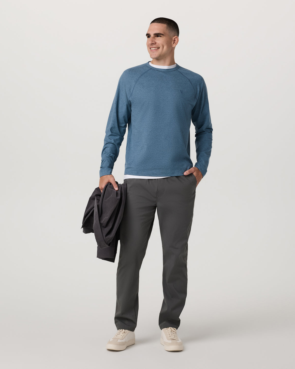 Coronado Crew - Relaxed Fit Pool Blue Heather Crewneck - Image 5