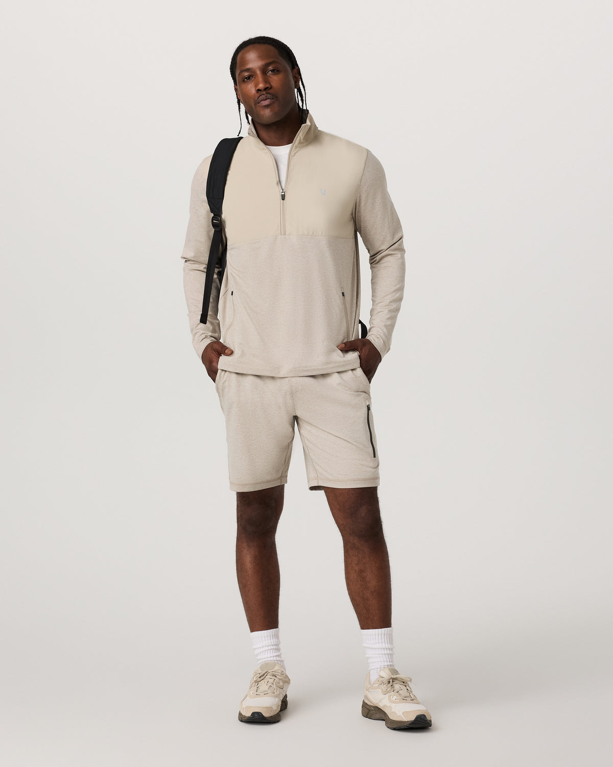 Sunday Element 1/2 Zip Men's Toast Heather Pullover - Image 5