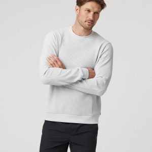 Jamestown Crew Men's Frost Grey Waffle Crewneck