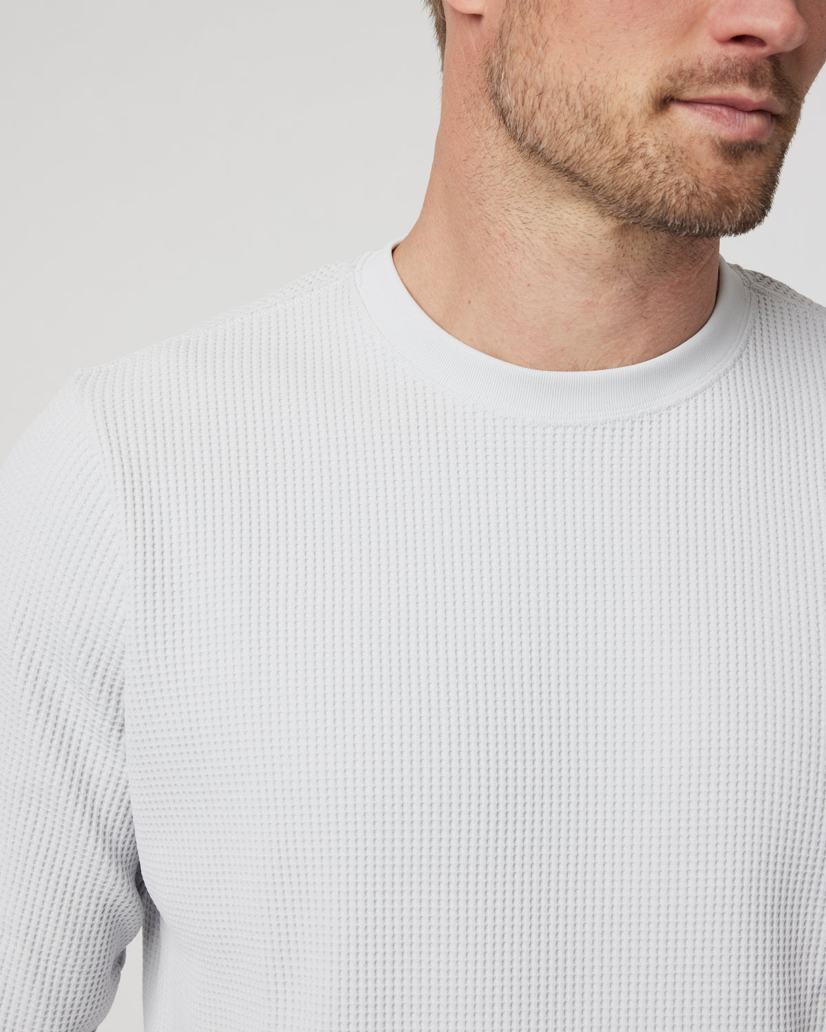 Jamestown Crew Men's Frost Grey Waffle Crewneck - Image 2