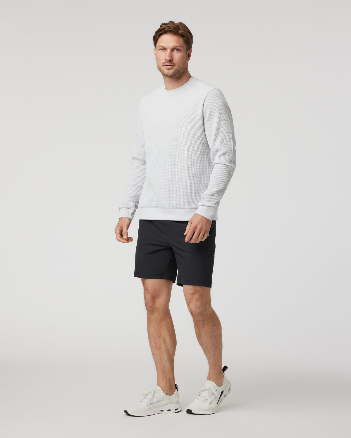Jamestown Crew Men's Frost Grey Waffle Crewneck - Image 4