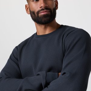 Jamestown Crew Men's Navy Waffle Crewneck