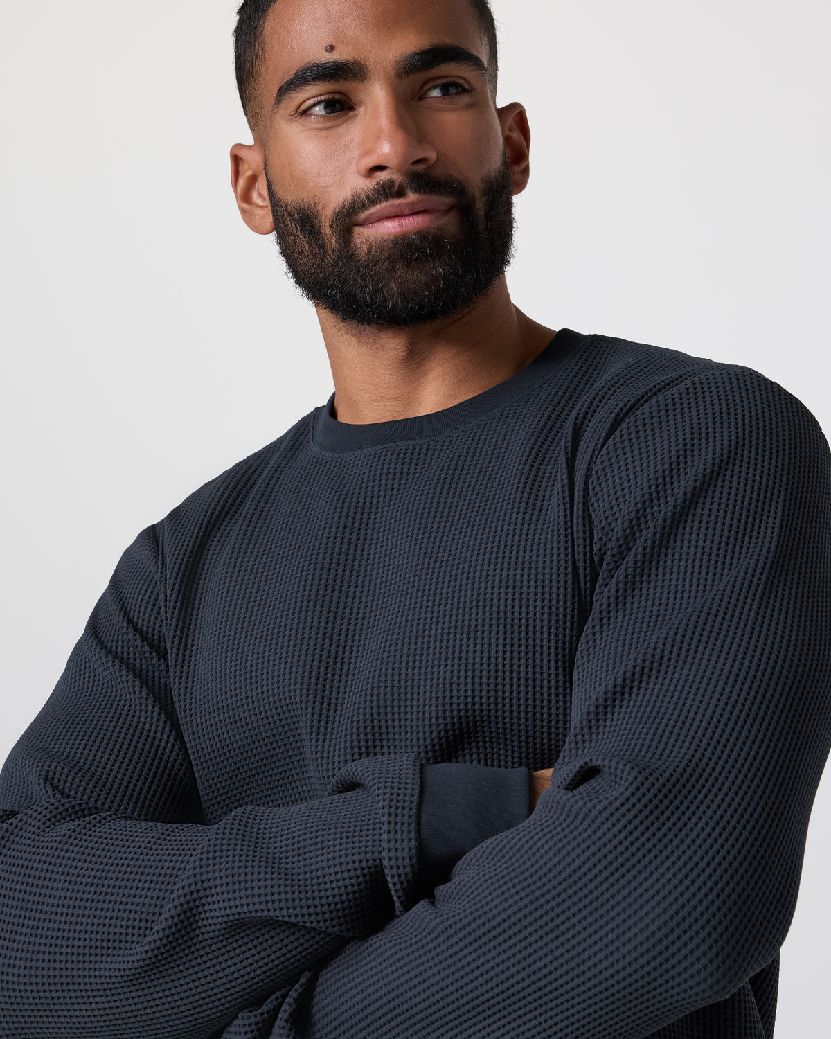 Jamestown Crew Men's Navy Waffle Crewneck