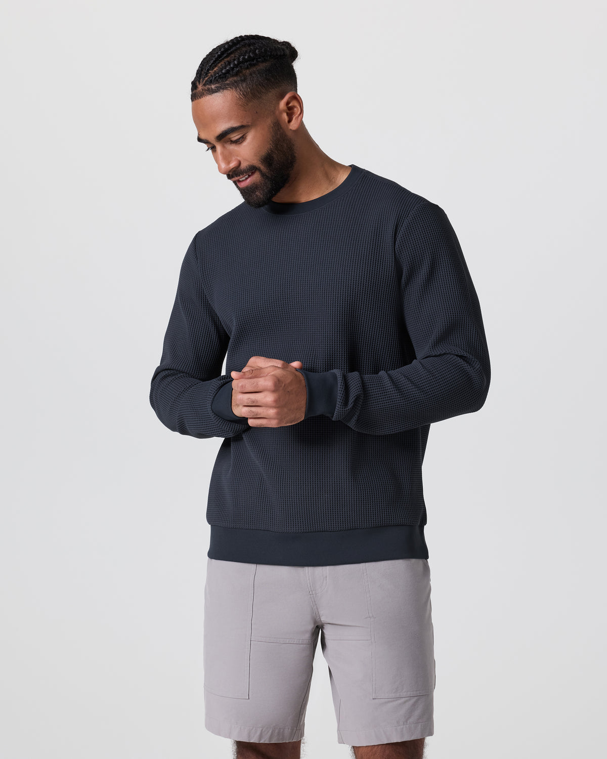 Jamestown Crew Men's Navy Waffle Crewneck - Image 2