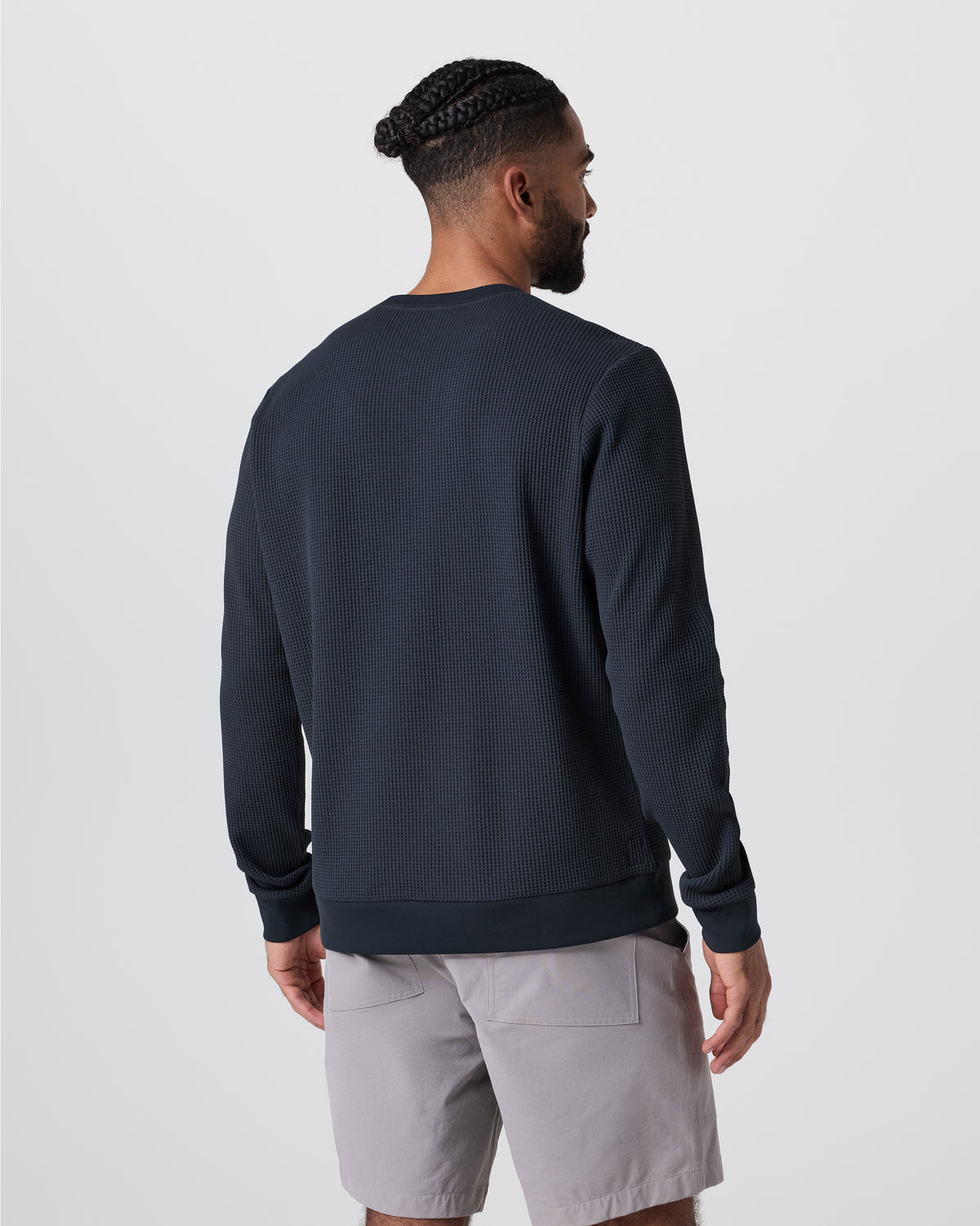 Jamestown Crew Men's Navy Waffle Crewneck - Image 4